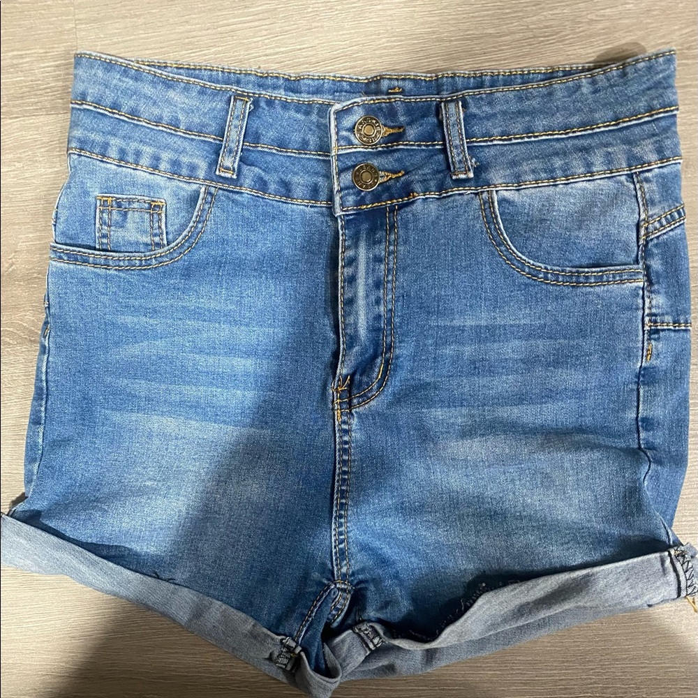 High waist jean shorts